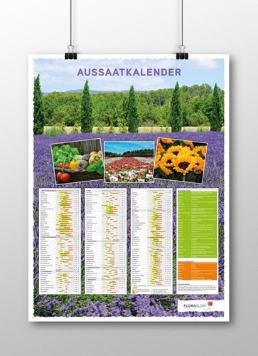 Aussaatkalender-Poster Deutsch - Gefaltet