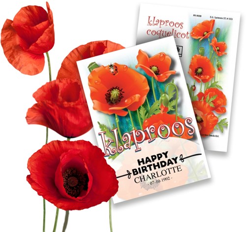 Personalisierte Werbegeschenke Samen Pakete Mohn 1.000 Stück