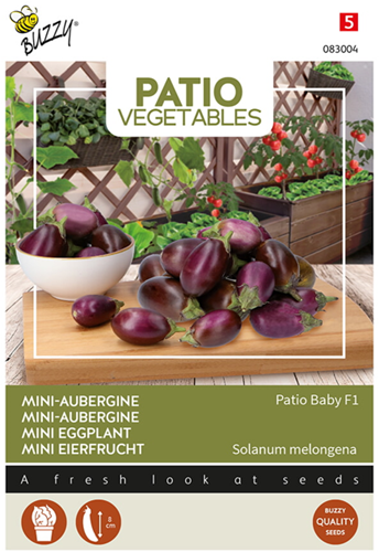 Mini-Eierfrucht Patio Baby F1 - Buzzy Patio Vegetables