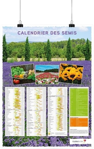 Aussaatkalender-Poster Französisch - Aufgerollt